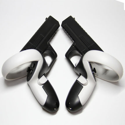 For Meta Quest 2 VR Controller 1pair Sturdy Shooting Handle Holder, Black