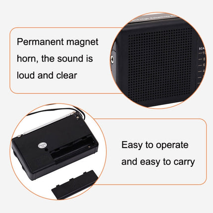 BAIJIALI BJL228 Retro Portable Two Band FM AM Radio Built-in Speaker, BJL228 White, BJL228 Black