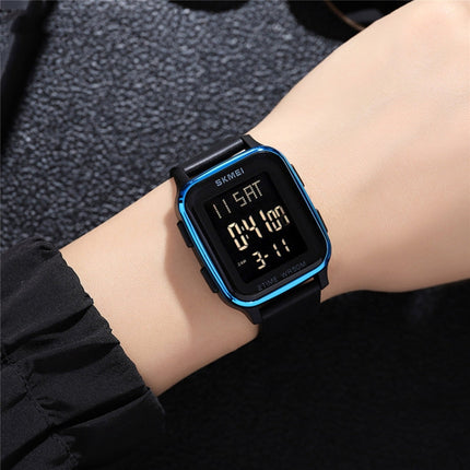 SKMEI 1858 Square Waterproof Digital Dual Display LED Luminous Watch