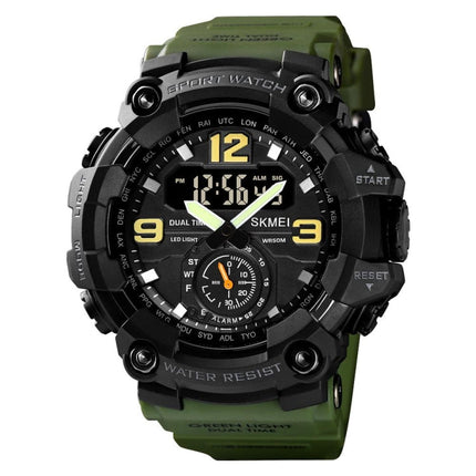 SKMEI 1637 Sports Digital Display Outdoor Shockproof Plastic Large Dial Men Watch, Black, Army Green, Blue Camouflage, Army Green Camouflage, Gray Black