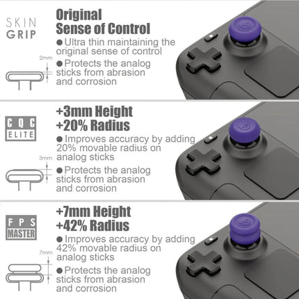005 for Steam Deck Game Console Joystick Cap Set Anti-skid Combination Button Cap, Black, Green, Purple, Yellow