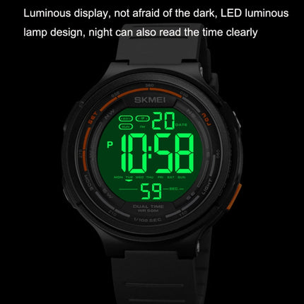 SKMEI 1841 Outdoor Sports Students Waterproof Luminous Countdown Watch, 1841 Black, 1841 Light Grey