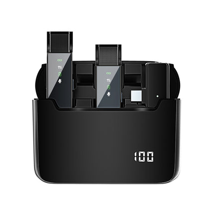 Digital Display Wireless Lavalier Microphone With Charging Compartment,Spec:, S16 One To One Black USB-C/Type-C Interface, S16 One To One Yellow  USB-C/Type-C Interface, S16 One To One Yellow  8 Pin Interface, S16-S One To Two Black USB-C/Type-C Interf...