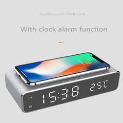 W258 With Clock / Temperature Display Desktop Phone / Earphone Wireless Charging, W258 5W (Silver), W258 5W (Black)