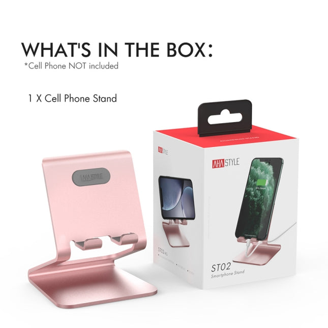 AhaStyle ST02 Mobile Phone Aluminum Alloy Fixed Bracket Storage Charging Base, ST02 (Rose Gold), ST02 (Silver), ST02 (Black)
