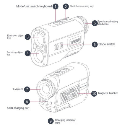 PGM JQ015 IP54 Waterproof Golf Laser Distance Meter Telescope, Measuring Distance: 400m, Measuring Distance: 600m(White)