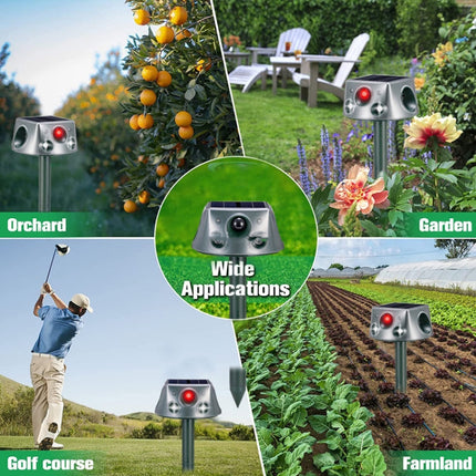SK031 Four-Sided Solar Animal Repeller Bird Repeller Ultrasonic Rat Repeller, Rat Repeller
