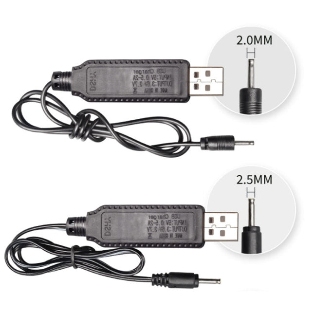 10pcs 3.7V IC Circuit Protection Lithium Battery USB Straight Head Charging Cable, 2.0mm, 3.5mm, 5.5mm