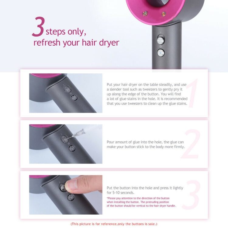 For Dyson Hair Dryer HD01 HD02 HD03 HD04 HD08 4pcs Switch Button Control Buttons, 4pcs Switch Button