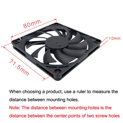 FANNER Ice Soul F8010 Ultra Thin Chassis Fan 4pin PWM Intelligent Speed Adjustment Quiet Cooling Heat Dissipation, F8010