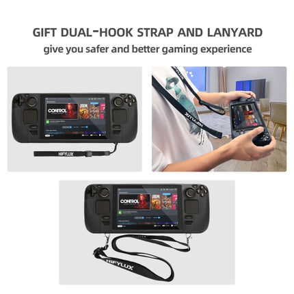 For Steam Deck Hifylux ST-PF14 Game Console Silicone Case Anti-scratch Non-slip Handheld Case Lanyard, Silicone Case Black, Silicone Case Blue, Silicone Case Red, Silicone Case Orange