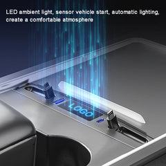 For Tesla Model 3 / Y 27W Quick Interior Charger Intelligent USB-C/Type-C Docking Station HUB