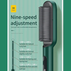 2 In 1 Hair Straightener Brush And Curler Negative Ion Hair Straightener Styling Comb, White, Black, Red, Green