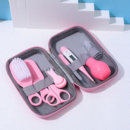 JR-6006 8 in 1 EVA Bag Baby Cleaning Care Set Baby Daily Cleaning Kit, Blue, Pink, Yellow
