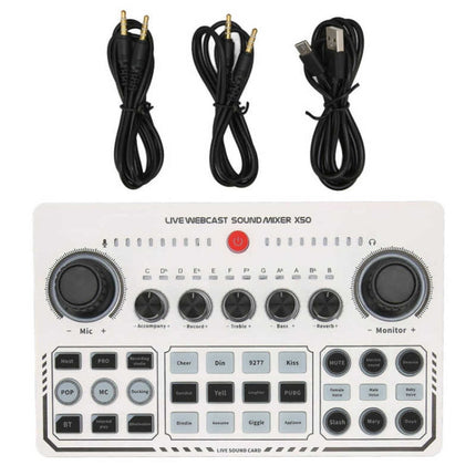 X50 Bluetooth RGB LED Live Sound Card With OTG Port Interface, X50