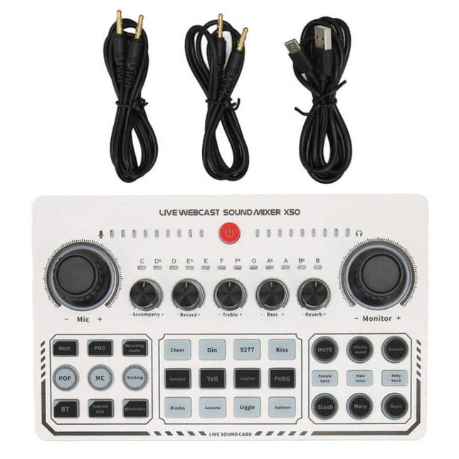 X50 Bluetooth RGB LED Live Sound Card With OTG Port Interface, X50