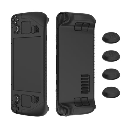 For Steam Deck Game Controller Soft Silicone Protective Cover Case With 4pcs Key Cap, SD001 (Black), SD001 (Red), SD001 (Luminous Blue), SD001 (Luminous Green)