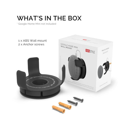 AhaStyle PT62 Wall Bracket Smart Speaker Bracket, For Amazon Echo Dot 3 Black, For Amazon Echo Dot 3 White, For Google Home Mini Black, For Google Home Mini White