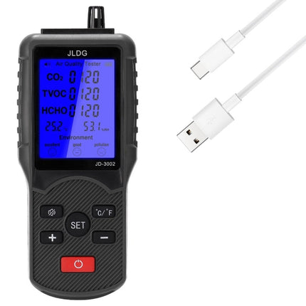 JD-3002 Carbon Dioxide Comprehensive Air Quality Temperature Humidity Detector, JD-3002