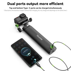 TELESIN Charging Selfie Stick 10000mah Power Bank Universal For Sports Camera & Smart Phone, TE-CSS-001