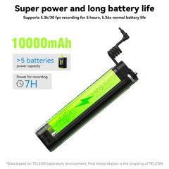 TELESIN Charging Selfie Stick 10000mah Power Bank Universal For Sports Camera & Smart Phone, TE-CSS-001