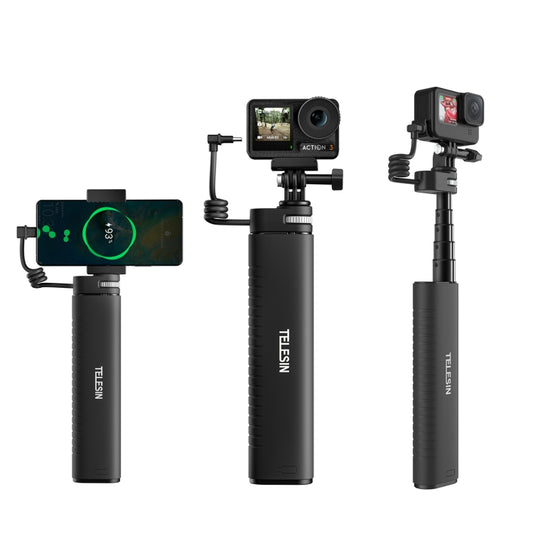 TELESIN Charging Selfie Stick 10000mah Power Bank Universal For Sports Camera & Smart Phone, TE-CSS-001