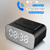 BT510 15W LED Clock Wireless Charging Bluetooth Speaker Multifunctional Smart Mirror Alarm Clock Audio, BT510 (White), BT510 (Iron Black)