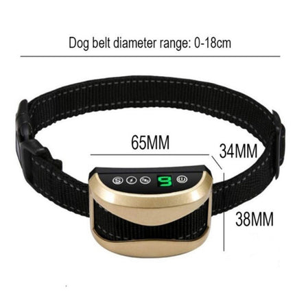 USB Rechargeable Waterproof Dog Bark Collar With Vibration And Beep, Gold