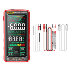 ANENG 683 Smart Touch Screen Automatic Range Rechargeable Multimeter, 683 Black, 683 Red