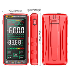 ANENG 683 Smart Touch Screen Automatic Range Rechargeable Multimeter, 683 Black, 683 Red