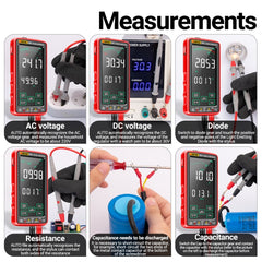 ANENG 683 Smart Touch Screen Automatic Range Rechargeable Multimeter, 683 Black, 683 Red