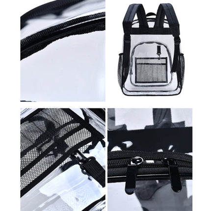PVC Transparent Waterproof Backpack Student School Bag, Large Purple, Large Light Grey, Large Black, Small Pink, Small Black, Small Gray, Candy Color Black, Candy Color Green, Candy Colo Pink