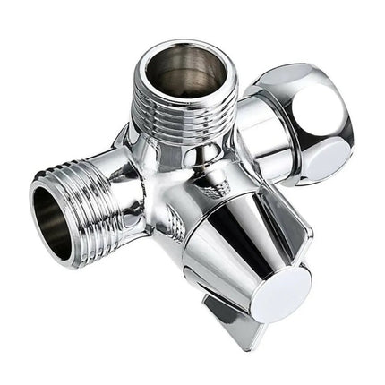 Double Handle Brass 3 Way Shower Arm Diverter Valve Hand Held Showerhead Shower Splitter, Brass
