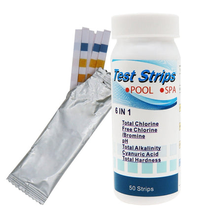 50pcs PH075 6 In 1 Residual Chlorine PH Water Quality Detector PH Test Paper, Package Random Delivery