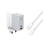 65W UK Plug / UK Plug+Type-C to 8 Pin
