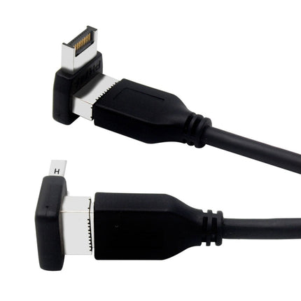 2pcs USB3.1 Type-E Computer Motherboard Interface 90 Degrees Elbow Front Type-C Adapter