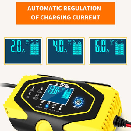 E-FAST Car Battery Charging LED Current Voltage Power Display Charger, EU Plug, US Plug, UK Plug, AU Plug, JPN Plug