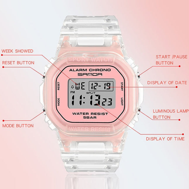 SANDA 2009 Multifunctional Sports Waterproof Calendar Watch