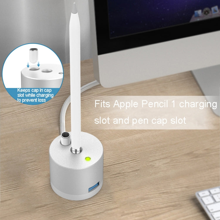 For Apple Pencil 1 USB Charging Adapter Metal Base With LED Indicator, A48 Silver, A48 Black, A48 Rose Gold