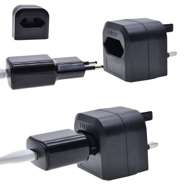 250V EU Plug To UK Plug With Fuse Conversion Plug, EU Plug To UK Plug