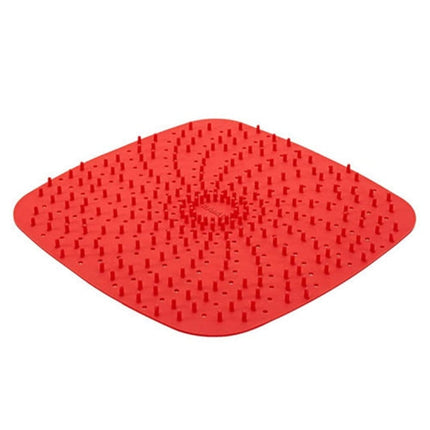 Air Fryer Reusable Silicone Liner Mat Non-Stick Steamer Pad Kitchen Accessories, Square Red 20.2cm, Square Black 23cm