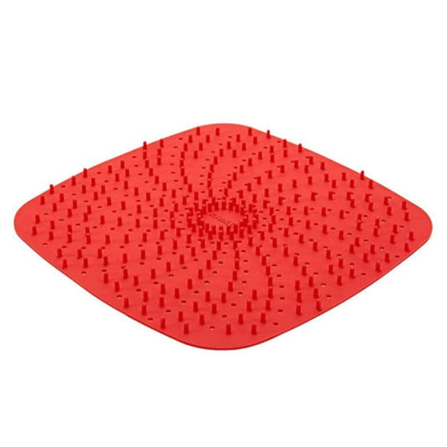 Air Fryer Reusable Silicone Liner Mat Non-Stick Steamer Pad Kitchen Accessories, Square Red 20.2cm, Square Black 23cm