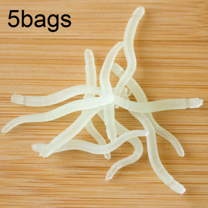 3.5cm Fishy Red Earthworm Fake Bait Luminous Fish Lure, 5bags 20pcs/bag, 5bags 50pcs/bag, 5bags 100pcs/bag, 5bags 200pcs/bag