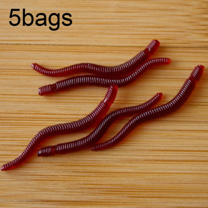 3.5cm Fishy Red Earthworm Fake Bait Luminous Fish Lure, 5bags 20pcs/bag, 5bags 50pcs/bag, 5bags 100pcs/bag, 5bags 200pcs/bag
