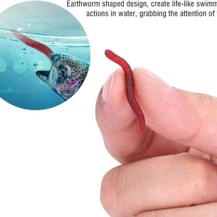 3.5cm Fishy Red Earthworm Fake Bait Luminous Fish Lure, 5bags 20pcs/bag, 5bags 50pcs/bag, 5bags 100pcs/bag, 5bags 200pcs/bag