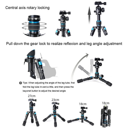 BEXIN V30 Adjustable Aluminum Alloy Desktop Camera Tripod Mini Portable Folding Live Tripod
