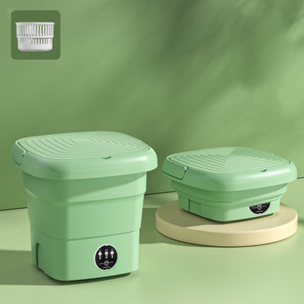 Mini Portable Folding Household Washing Machine Underwear Washer, Fruit Green, Lake Blue, Fruit Green + Blue Light Antibacterial