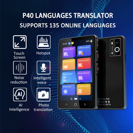 P40 Multi-country Smart Translator Simultaneous Interpretation Photo Offline Translation Recording to Translation