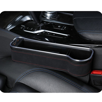 Car Central Control Seat Gap Storage Box with Dual USB Ambient Lights, Suede Wine Red Principal Driver, Suede Wine Red Co-pilot, Suede Coffee Principal Driver, Suede Coffee Co-pilot, Suede Black Principal Driver, Suede Black Co-pilot                   ...
