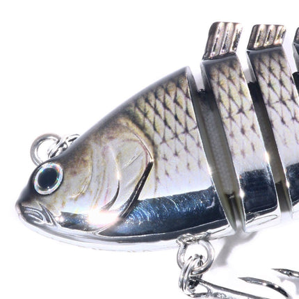 HENGJIA 10cm 24g Bionic Multi-Section Fish Bait Plastic Electroplating Fake Bait